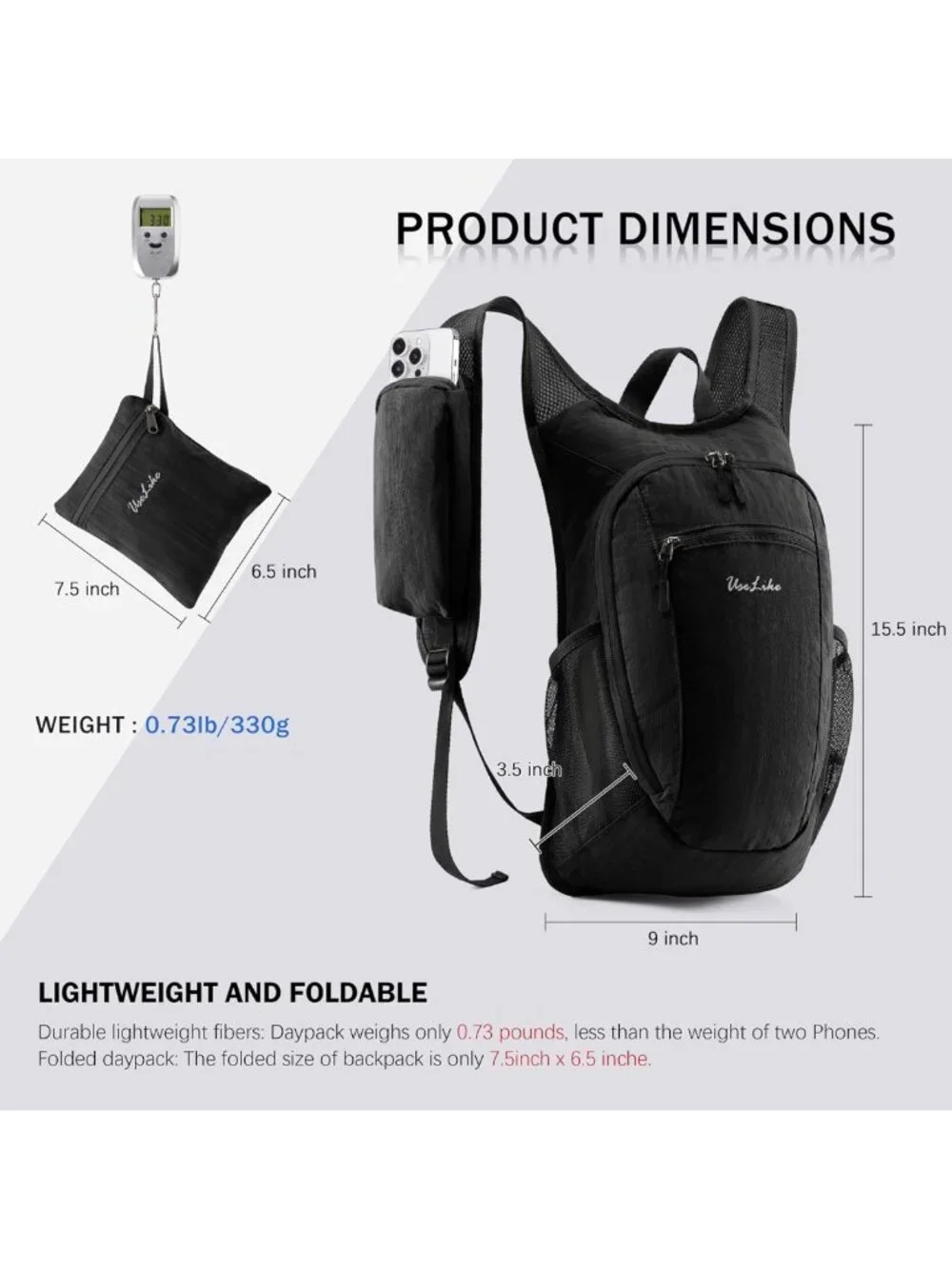 Lightweight 10L Hiking Backpack | Packable Travel Daypack for Men & Women